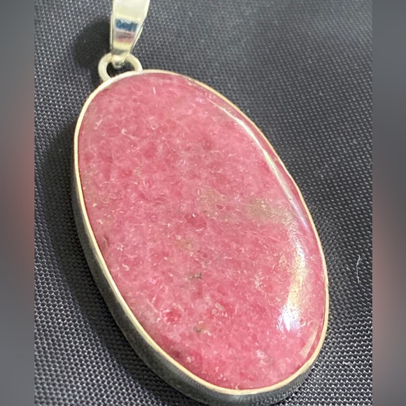 Red Ruby Large Oval Sterling Silver Pendant - Picture 2 of 6